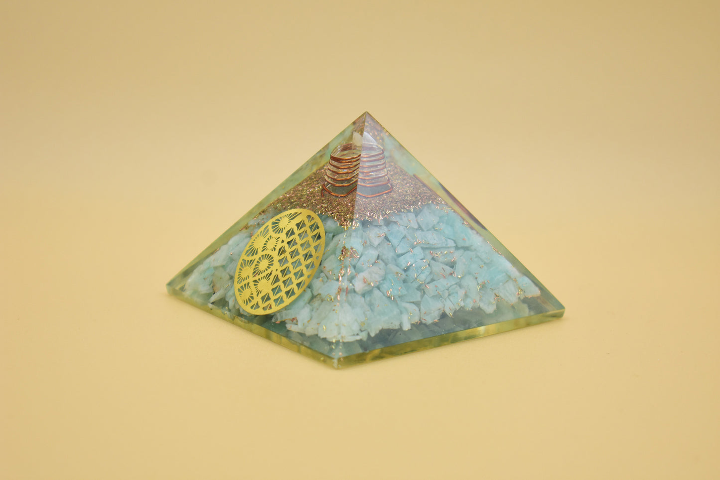 Amazonite Small Pyramid Sacred Geometry Yin Yang Symbol