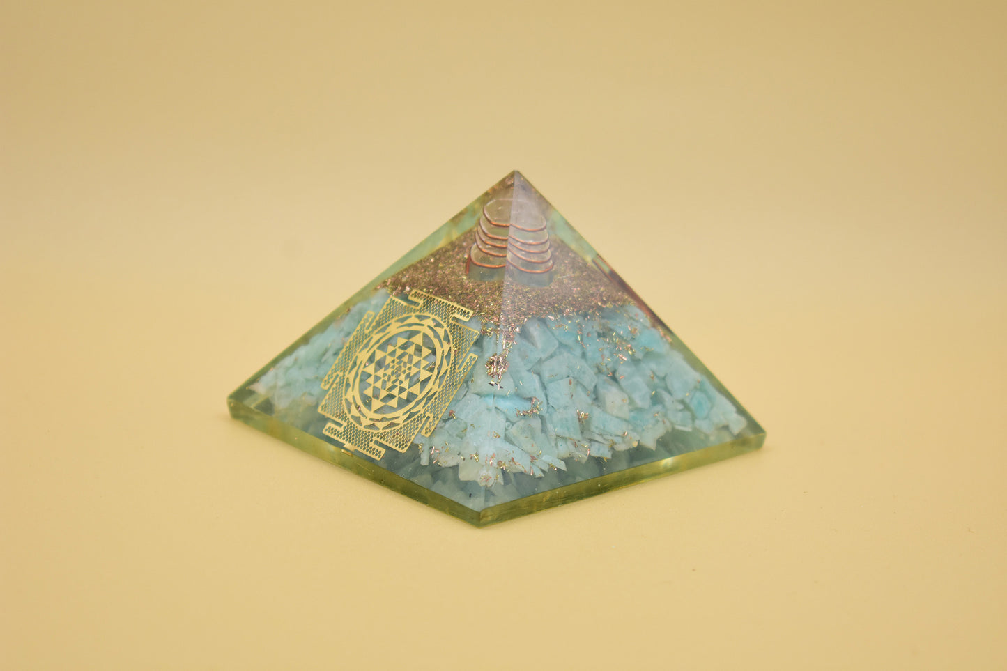 Amazonite Small Pyramid Yantra Symbol