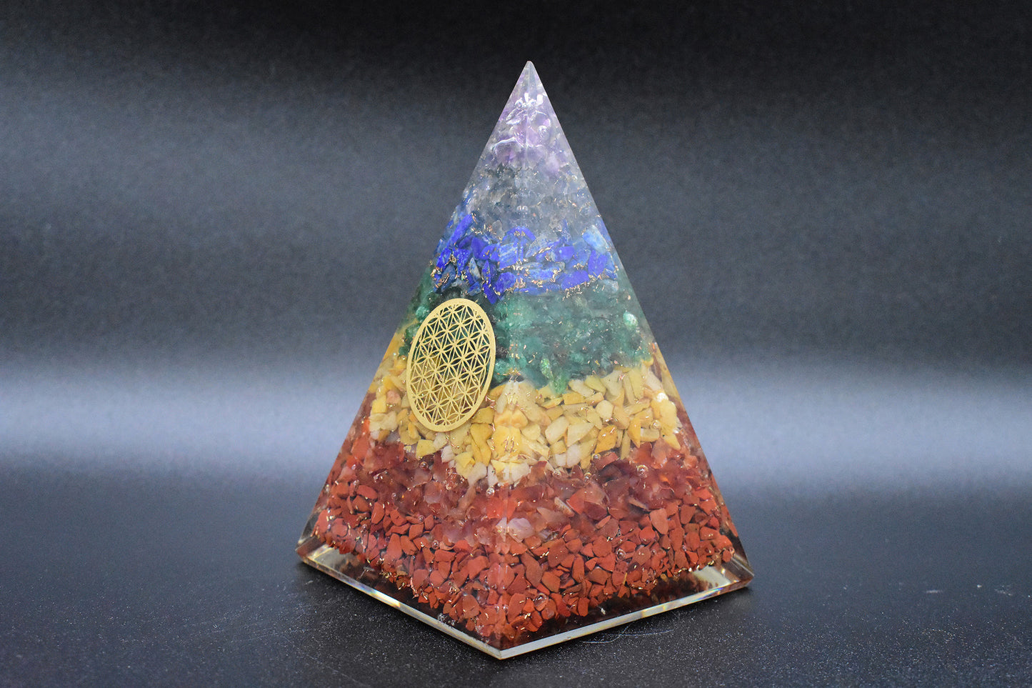 Chakra Large Pyramid Flower of Life Symbol