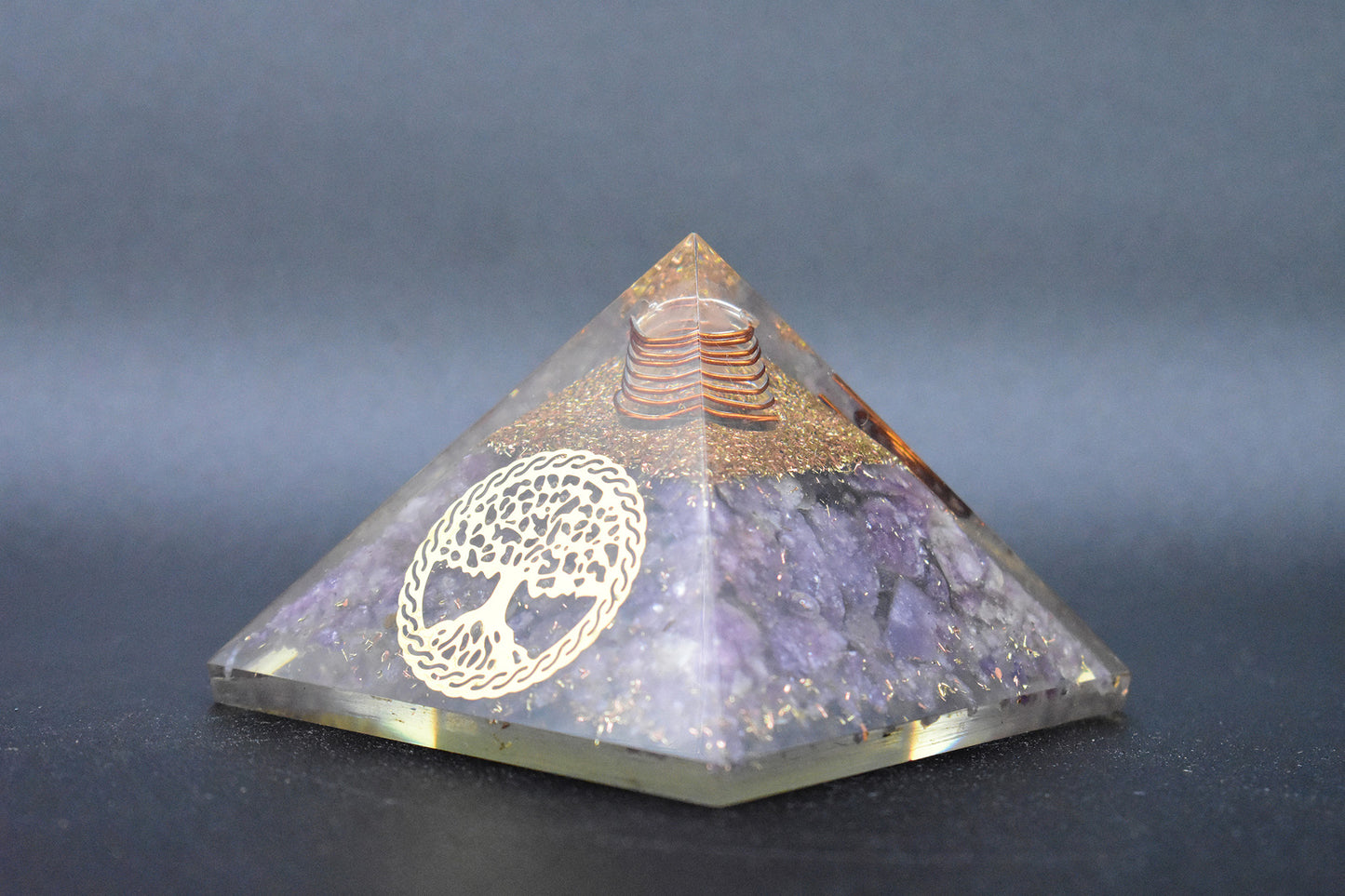 Chevron Amethyst Orgone Pyramid