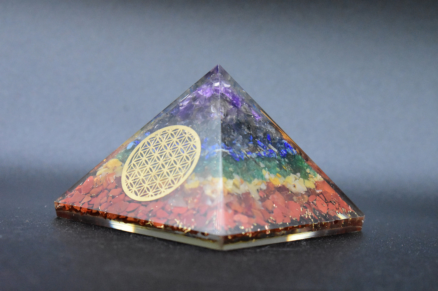 Chakra Small Pyramid Flower of Life Symbol