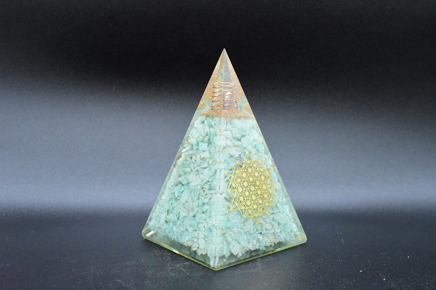 Amazonite Large Pyramid Sacred Geometry Symbol