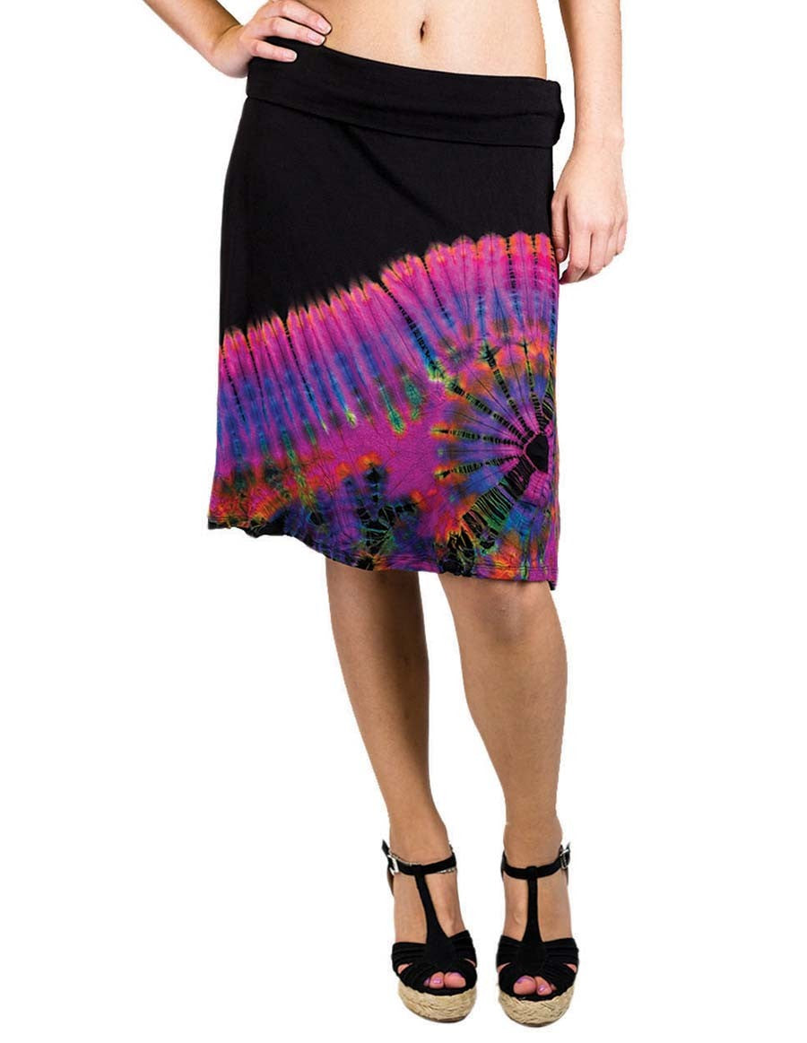 HALF TIE DYE SKIRT PURPLE