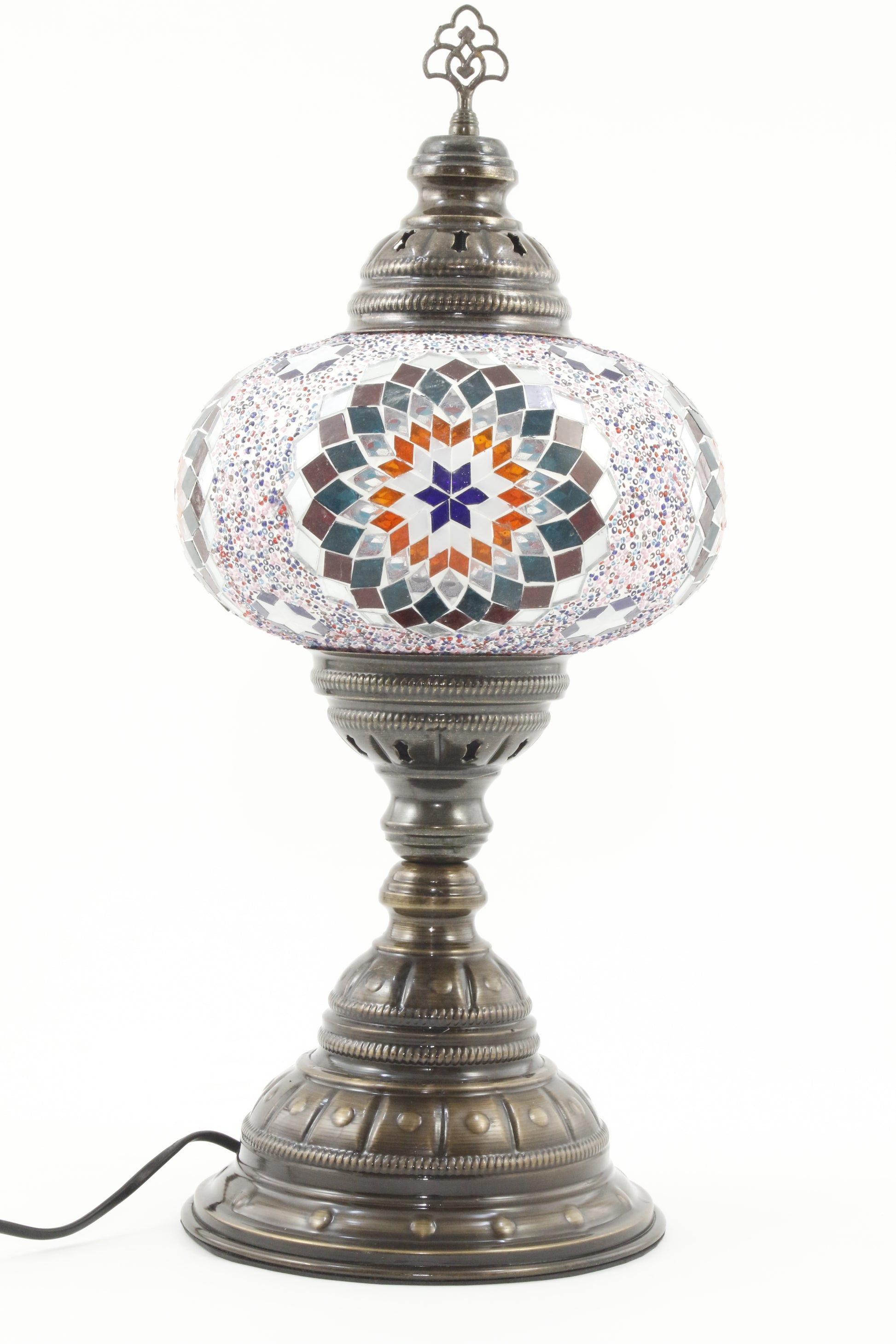 TURKISH MOSAIC TABLE LAMP MB4 RAINBOW 3-TURNED OFF