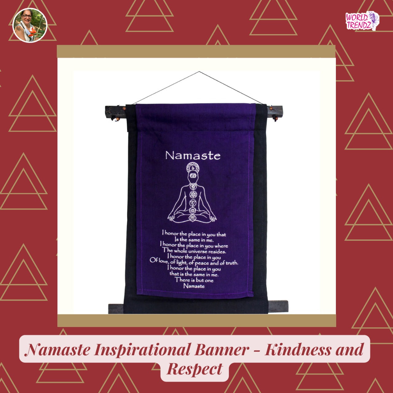 NAMASTE PURPLE Small Inspirational BANNER