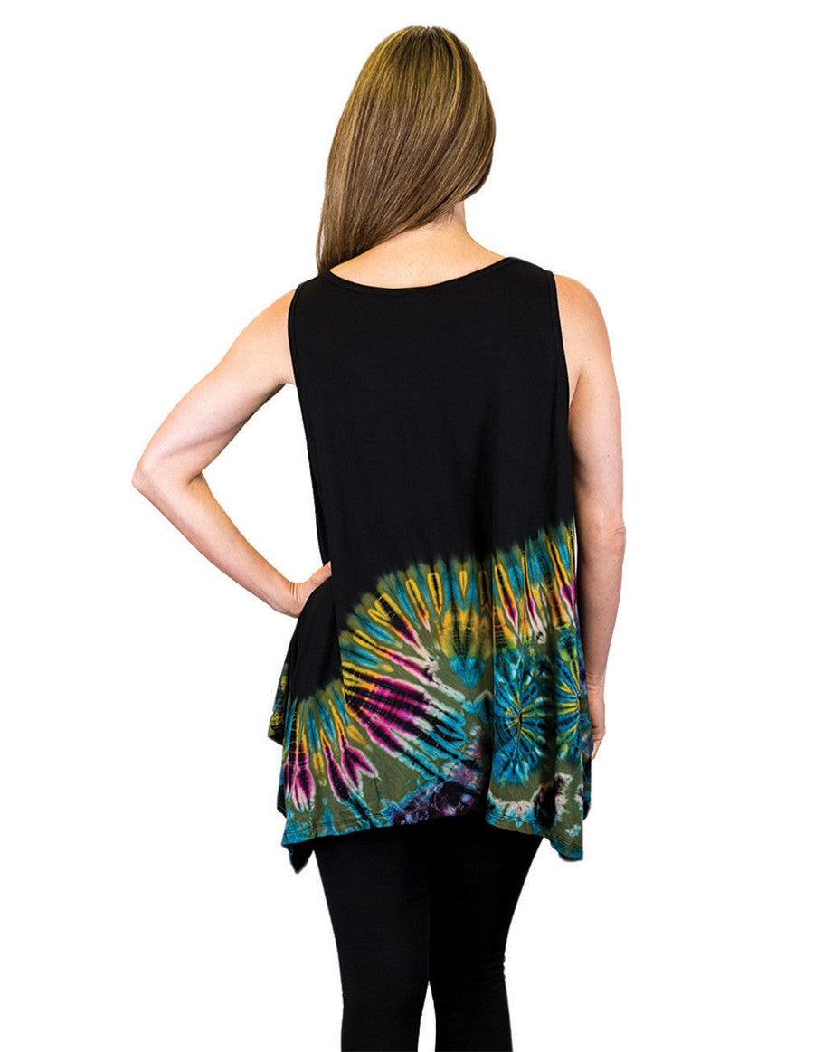 HALF TIE DYE KERCHIEF TOP SLEEVELESS BACK