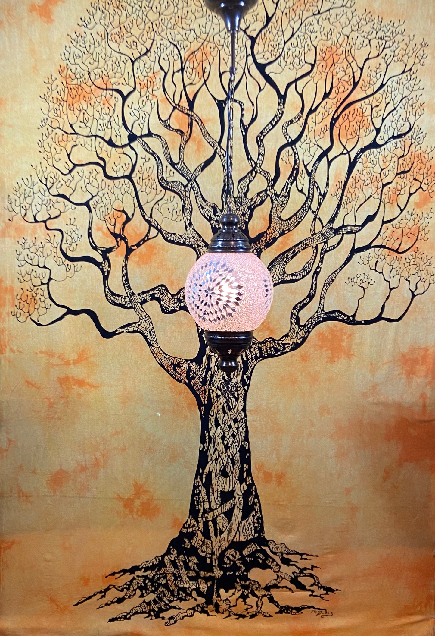 TURKISH MOSAIC ROUND ORB HANGING LAMP 2