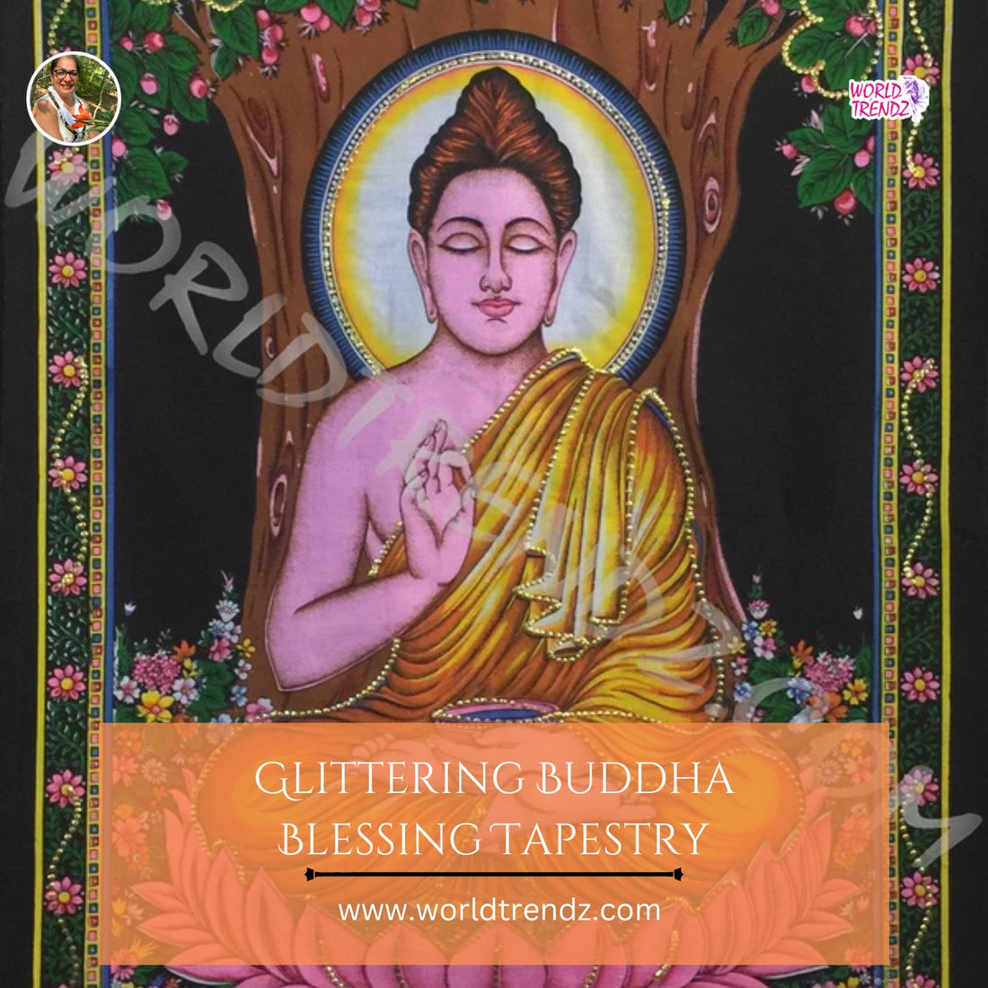 Bring Serenity to Your Home with the Buddha Blessing Deity Tapestry
