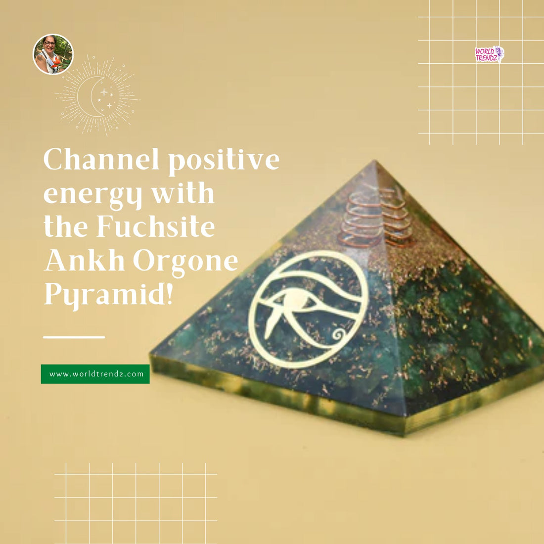 Unleash Your Inner Energy with Fuchsite Ankh Orgone Pyramid