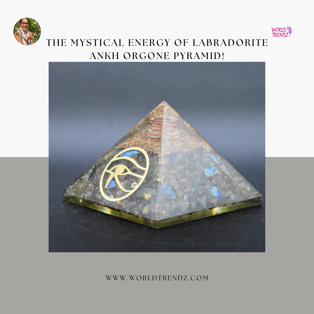 Labradorite Ankh Orgone Pyramid - Elevate Your Spiritual Energy Today!