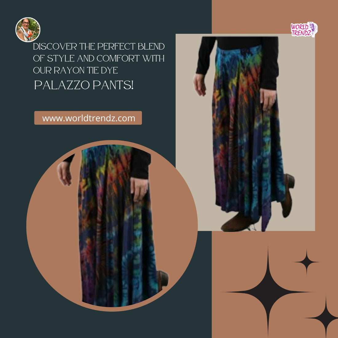 Dive into Fashion Bliss with the Vibrant Pants-Rayon Tie Dye Palazzo