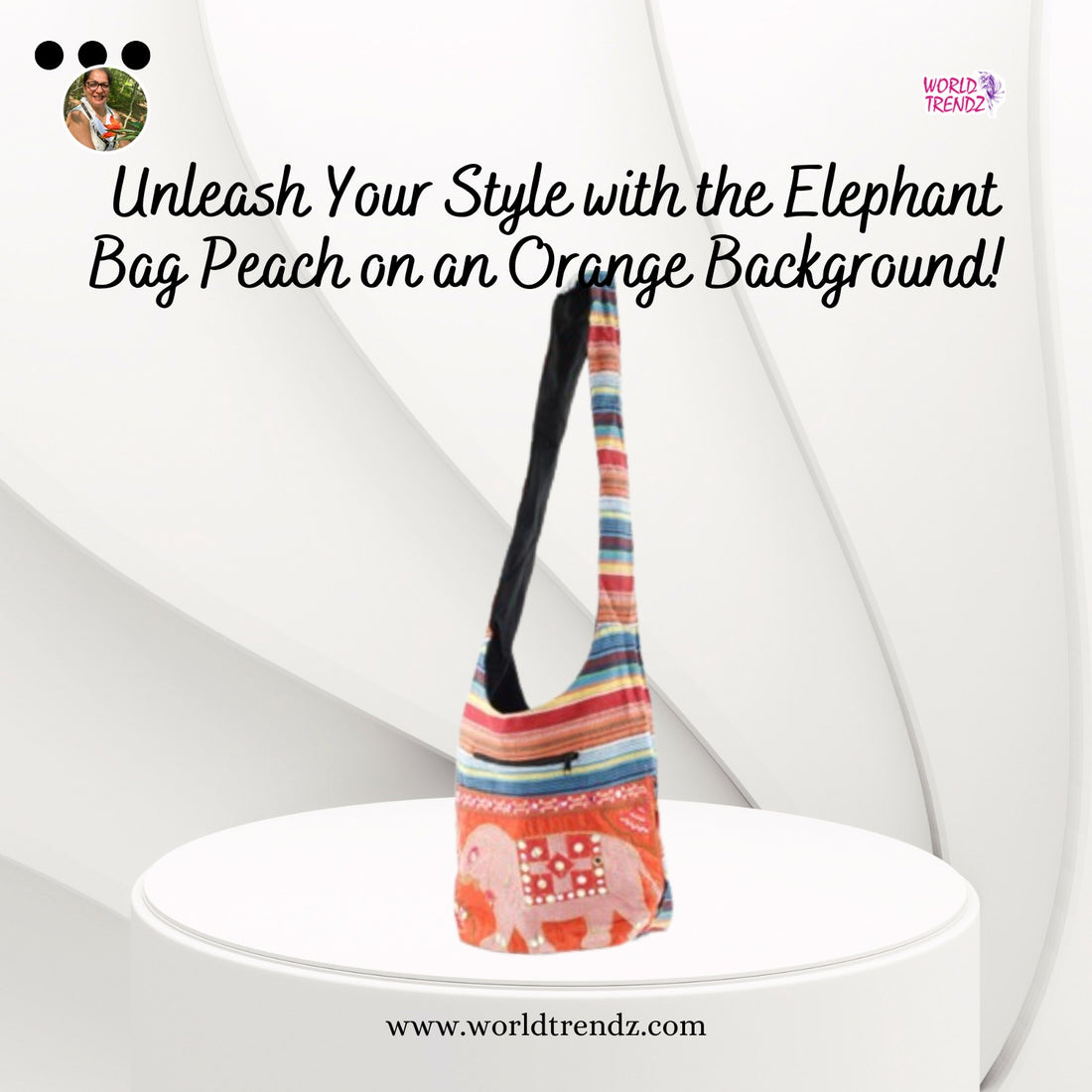 Elephant Bag Peach with Orange Background: A Harmonious Blend of Nature and Fashion