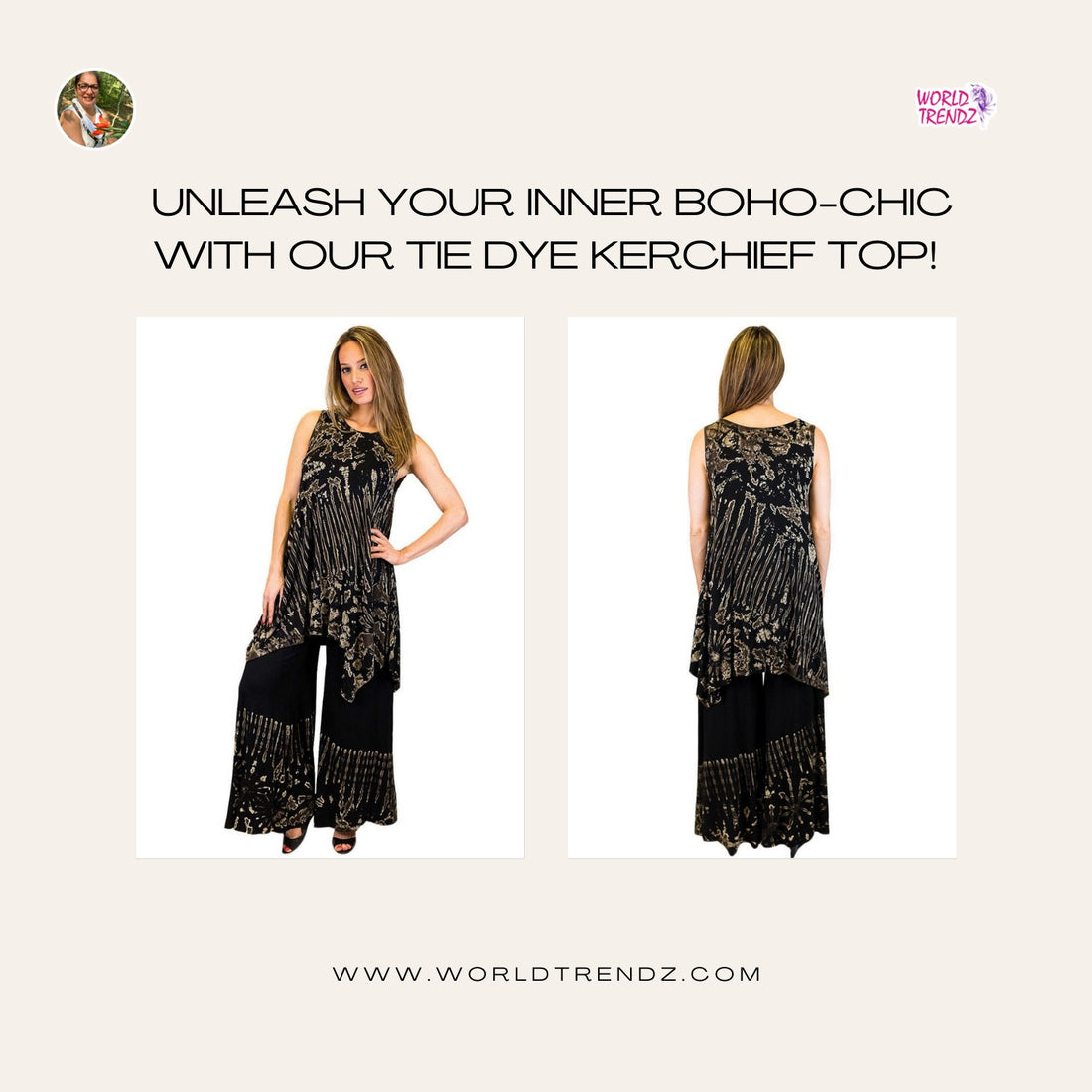 Reviving Retro Fashion: The Timeless Allure of Tie Dye Kerchief Tops in Black and Beige
