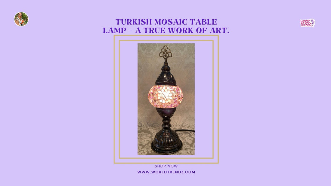 Lavender Turkish Mosaic Table Lamp MB1