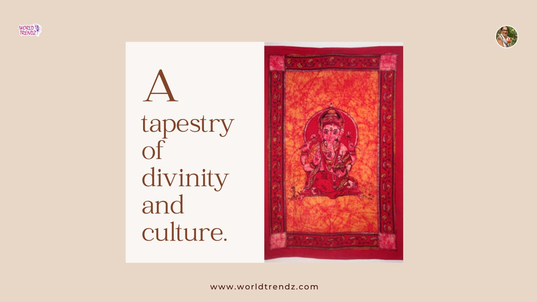 Ganesha Traditional Tapestry (Red)