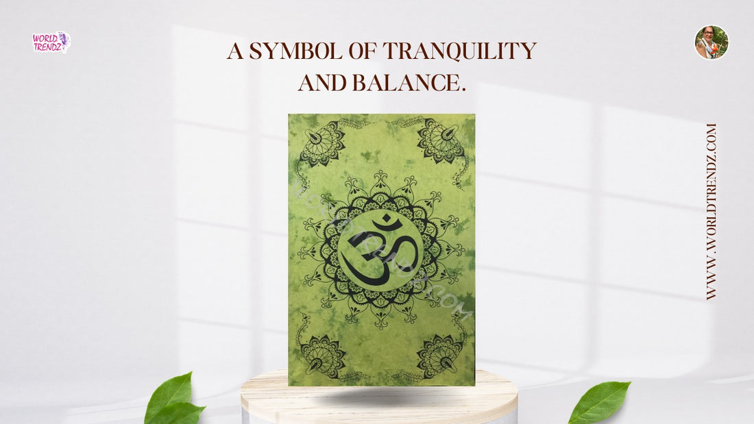 OM Lotus Corners Design Green Tapestry