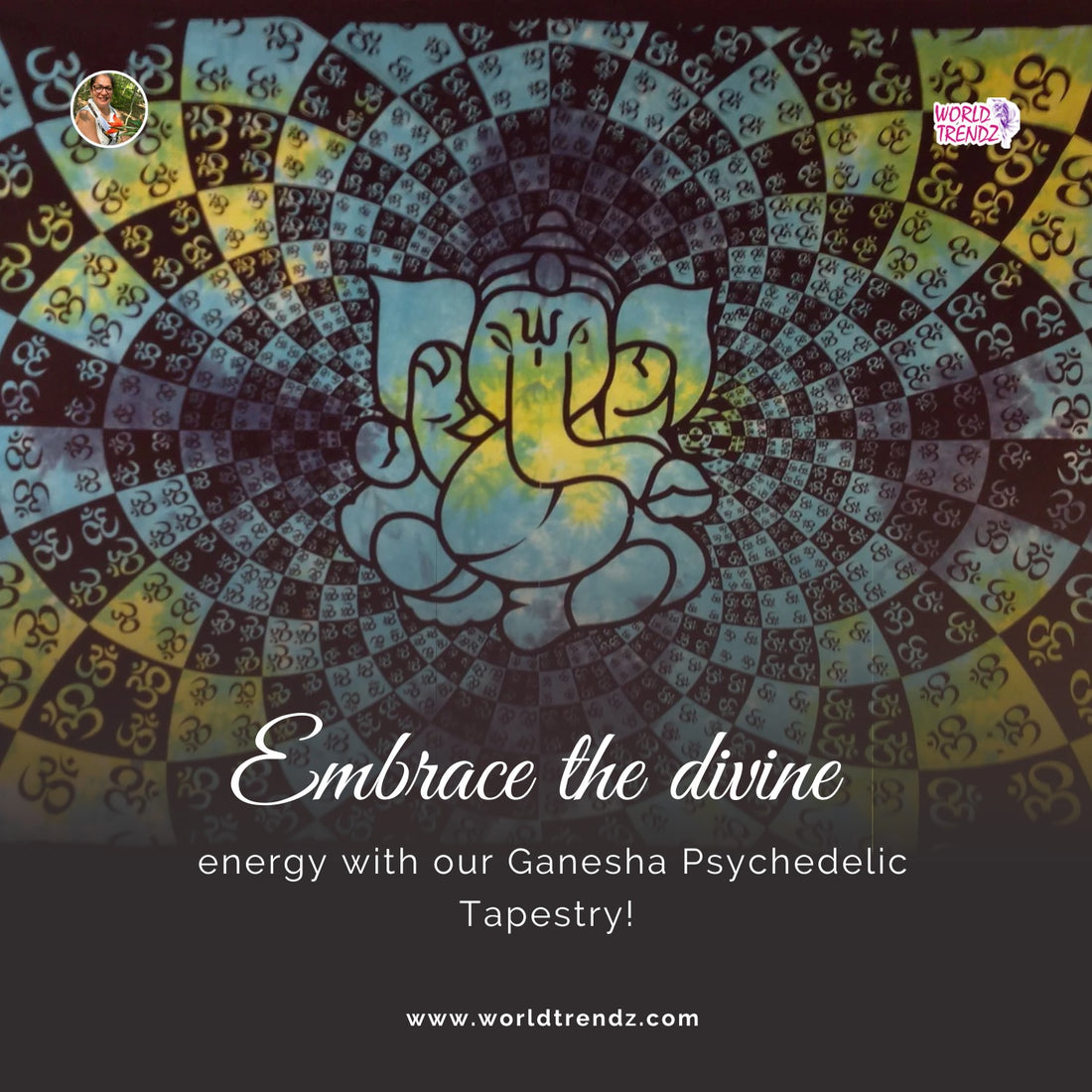 Unleash Divine Inspiration and Creativity with the Ganesha Psychedelic Tapestry Multi Blue: Elevate Your Space with Spiritual Artistry