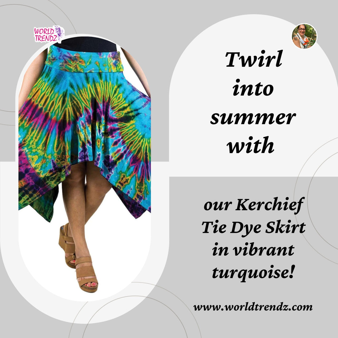 Trend Alert: Rock the Style Game with the Kerchief Tie Dye Skirt in Mesmerizing Turquoise!