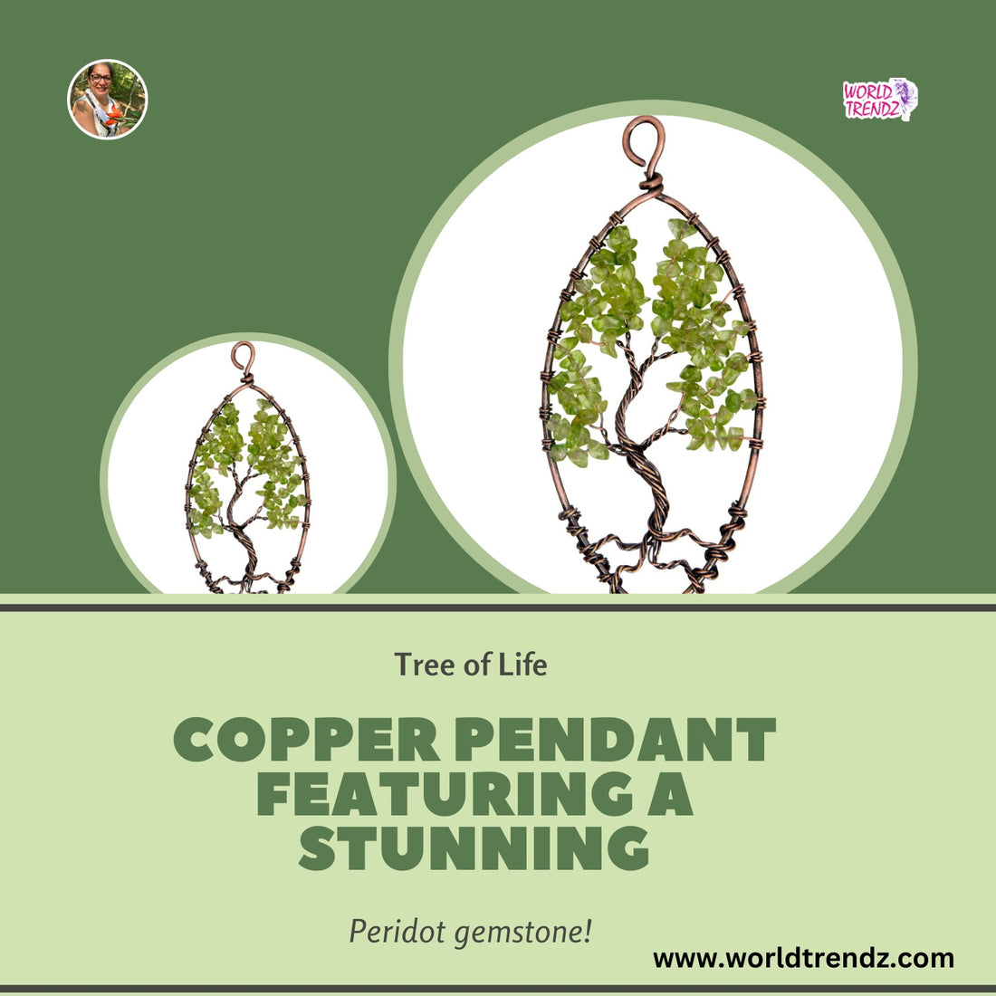 The Enchanting Tree of Life Copper Pendant with Peridot: A Masterpiece That Transcends Time