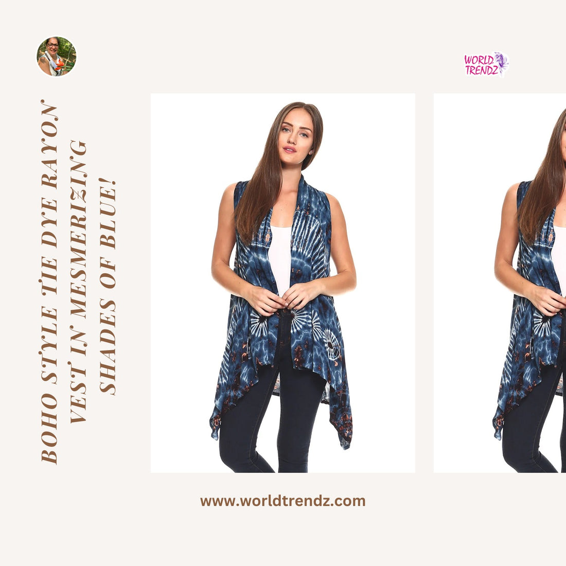 Your Inner Boho Chic Style with the Mesmerizing Tie Dye Rayon Vest Blue