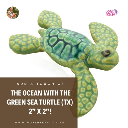 Adorable Green Sea Turtle (TX) 2” x 2” Figurine: The Perfect Gift for Any Turtle Lover