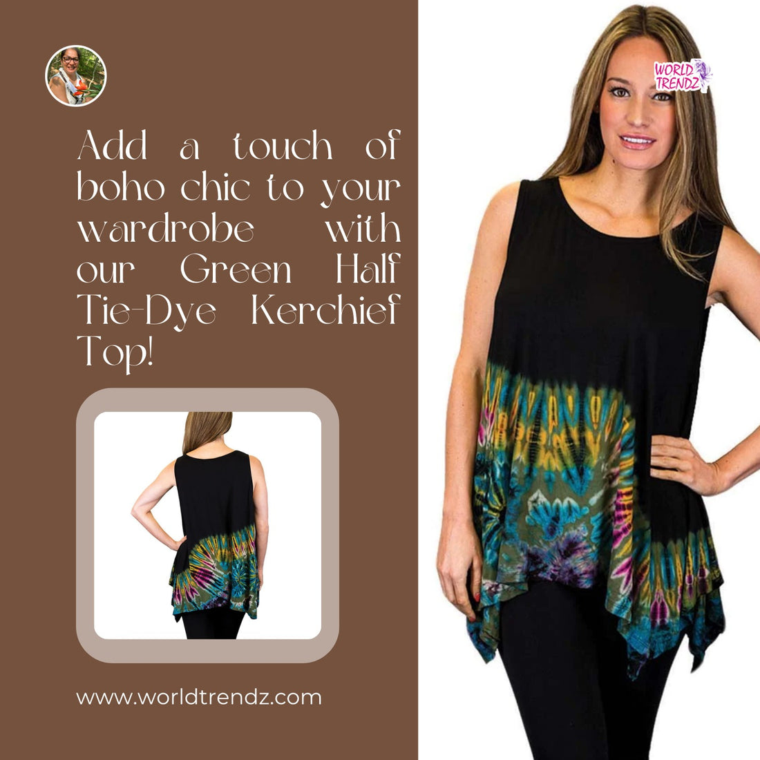 Green Half Tie-Dye Kerchief Top-sleeveless: The Must-Have Top for A Wardrobe