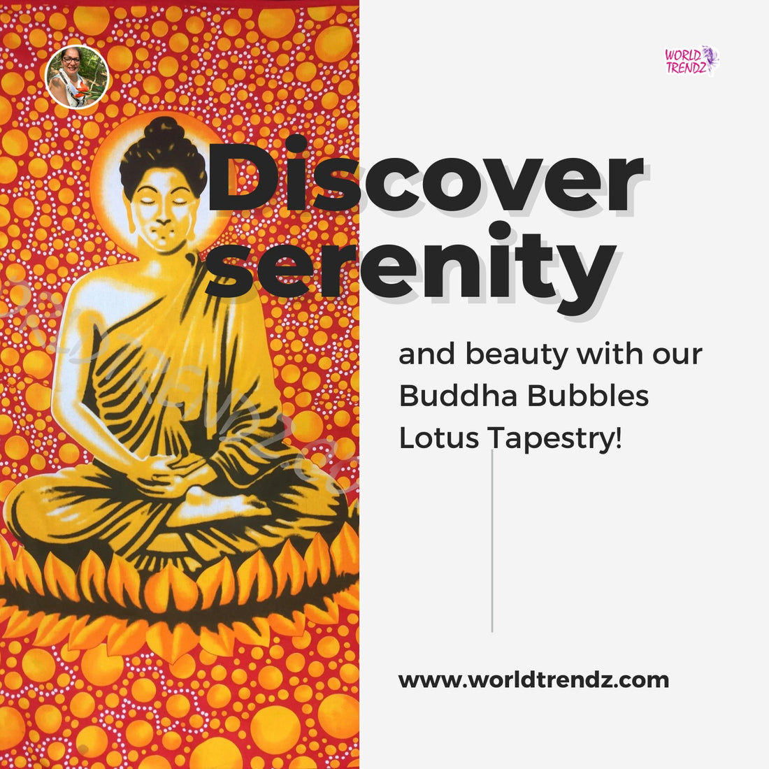 Buddha Bubbles Lotus Red Yellow Orbs Tapestry: A Stunning Piece of Art for Your Home
