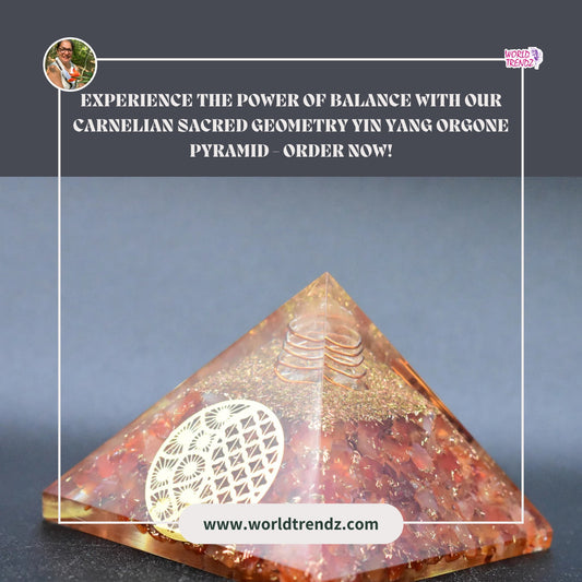 Revitalize Your Life with the Carnelian Sacred Geometry Yin Yang Orgone Pyramid