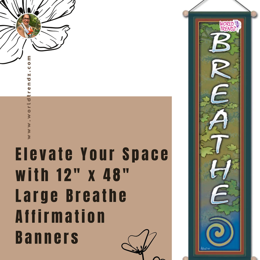 Discover the Benefits of Positive Affirmations with 12" x 48" Large Breathe Affirmation Banners