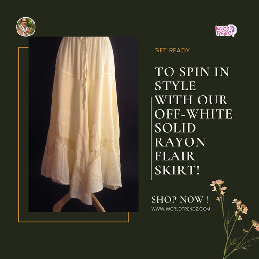 Discover the Versatility of the Off-White Solid Rayon Flair Skirt for Every Occasion