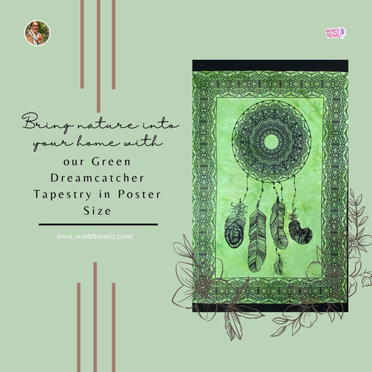 Unleashing the Mystical Charm of Green Dreamcatcher Tapestry - A Must-Have Décor for Every Spiritual Soul