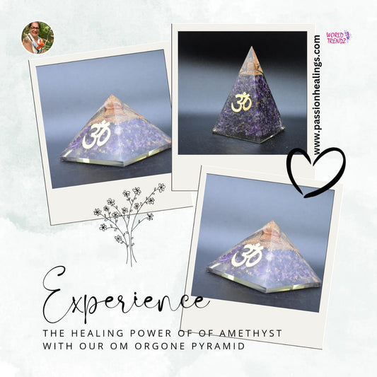 Elevate Your Spiritual Practice with the Amethyst OM Orgone Pyramid