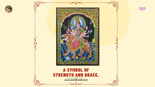 Goddess Durga Deity Tapestry Sequined