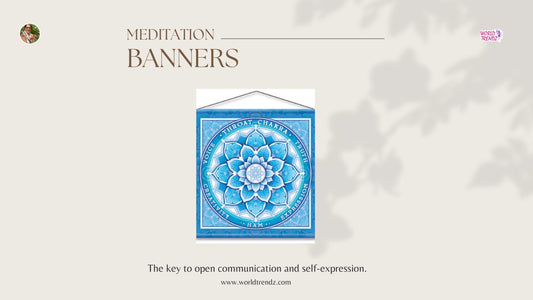 15" x 15" Throat Chakra Meditation Banners