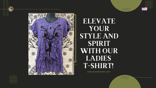 Purple Color Black Tree Yoga Pose Ladies T-Shirt
