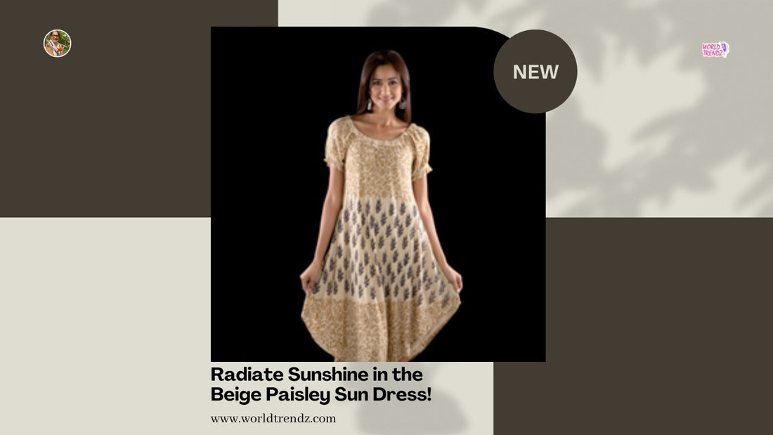 The Paisley Sun Dress in Beige