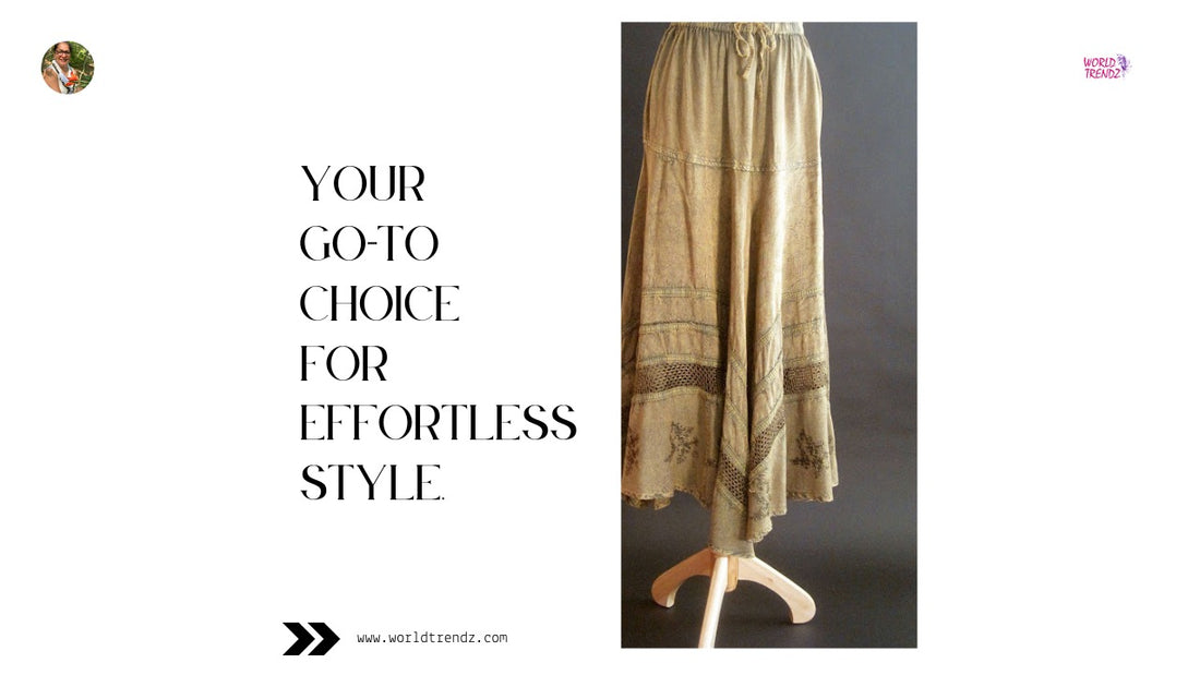 Olive Green Solid Rayon Flair Skirt