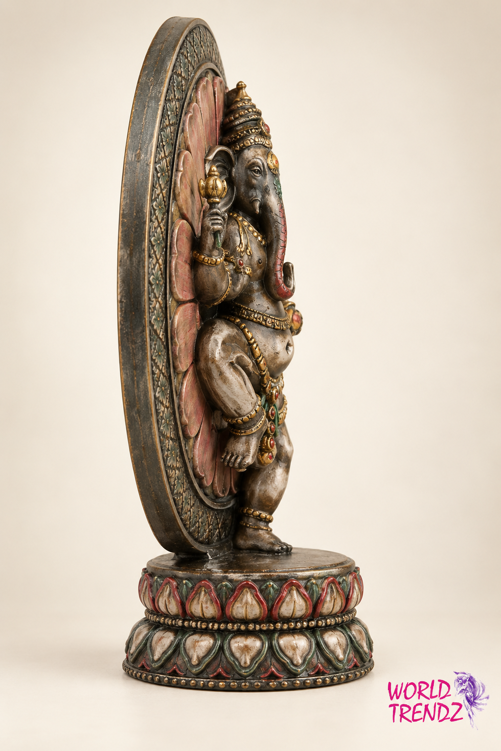 Ganesha — Divine Remover of Obstacles and Traditional Resin Statue Left Side Profile