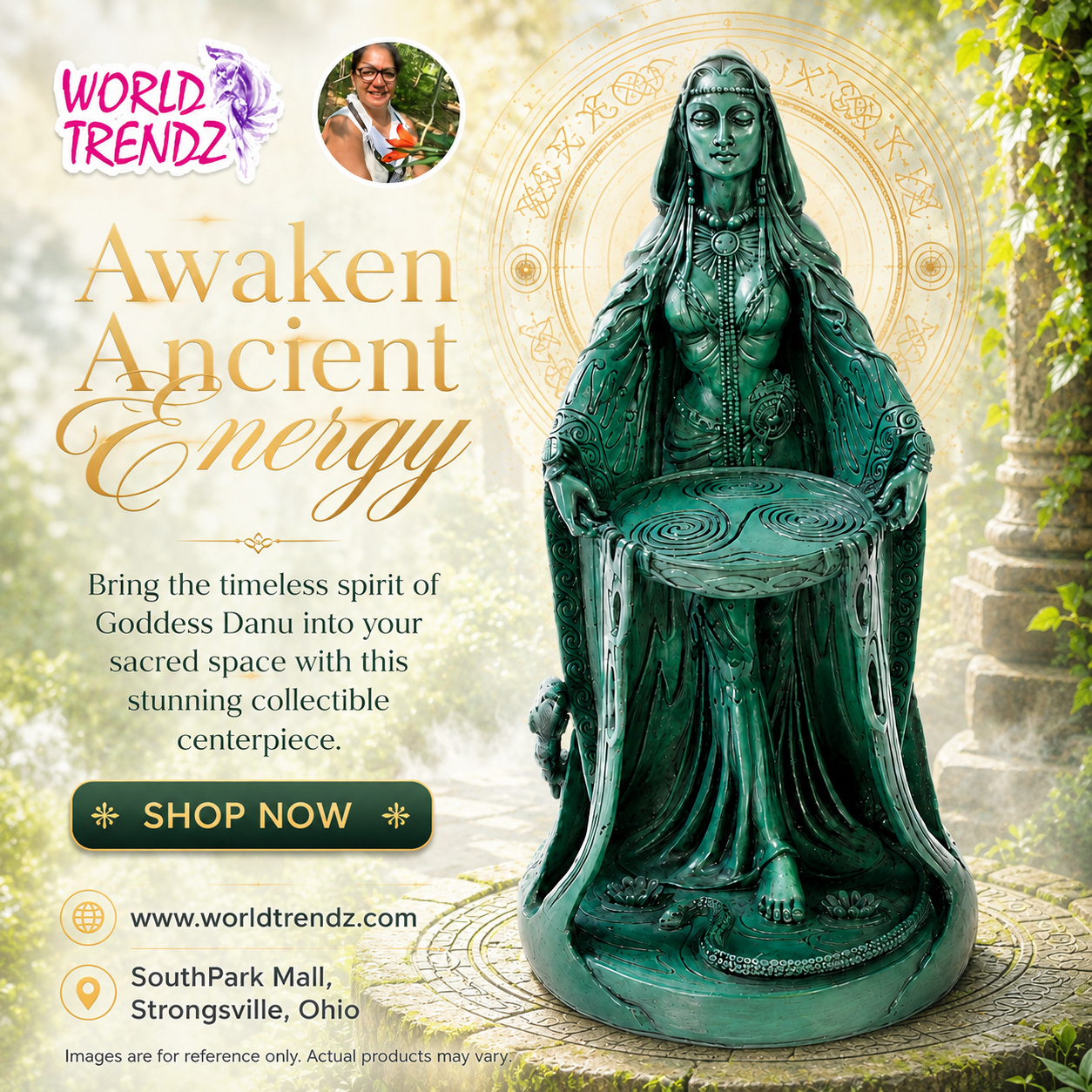 Social media advertisement of Goddess Danu branding by WorldTrendz