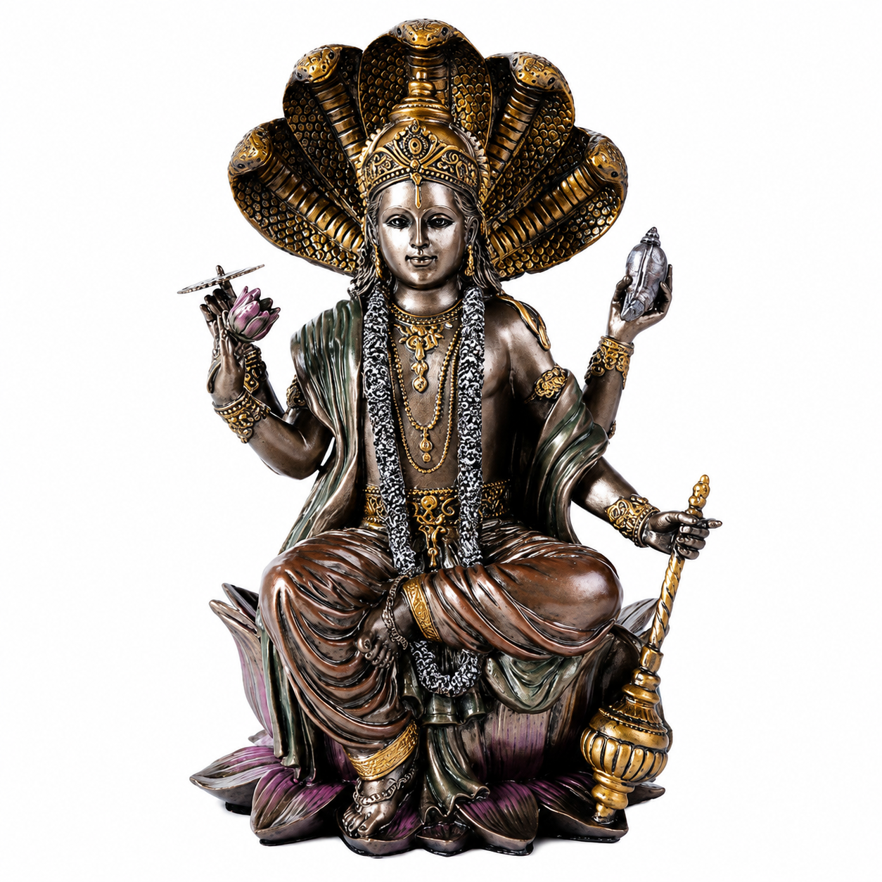 Lord Vishnu on Sheshnag Front View