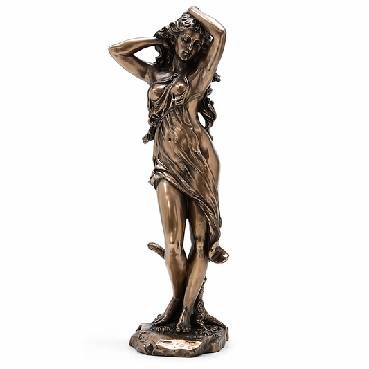 Bronze statue of Aphrodite on a white background