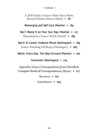 Cancer Sun Sign Series Book Contents 2