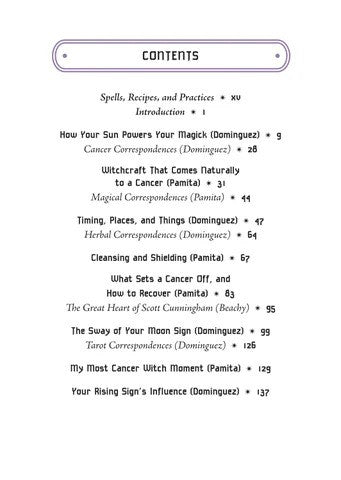 Cancer Sun Sign Series Book Contents