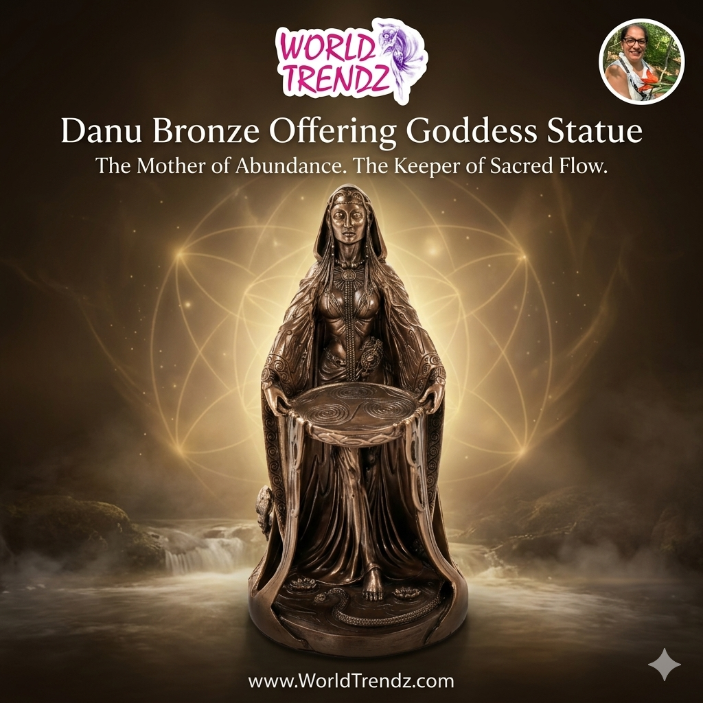 Bronze Offering Goddess Statue Danu with World Trendz branding
