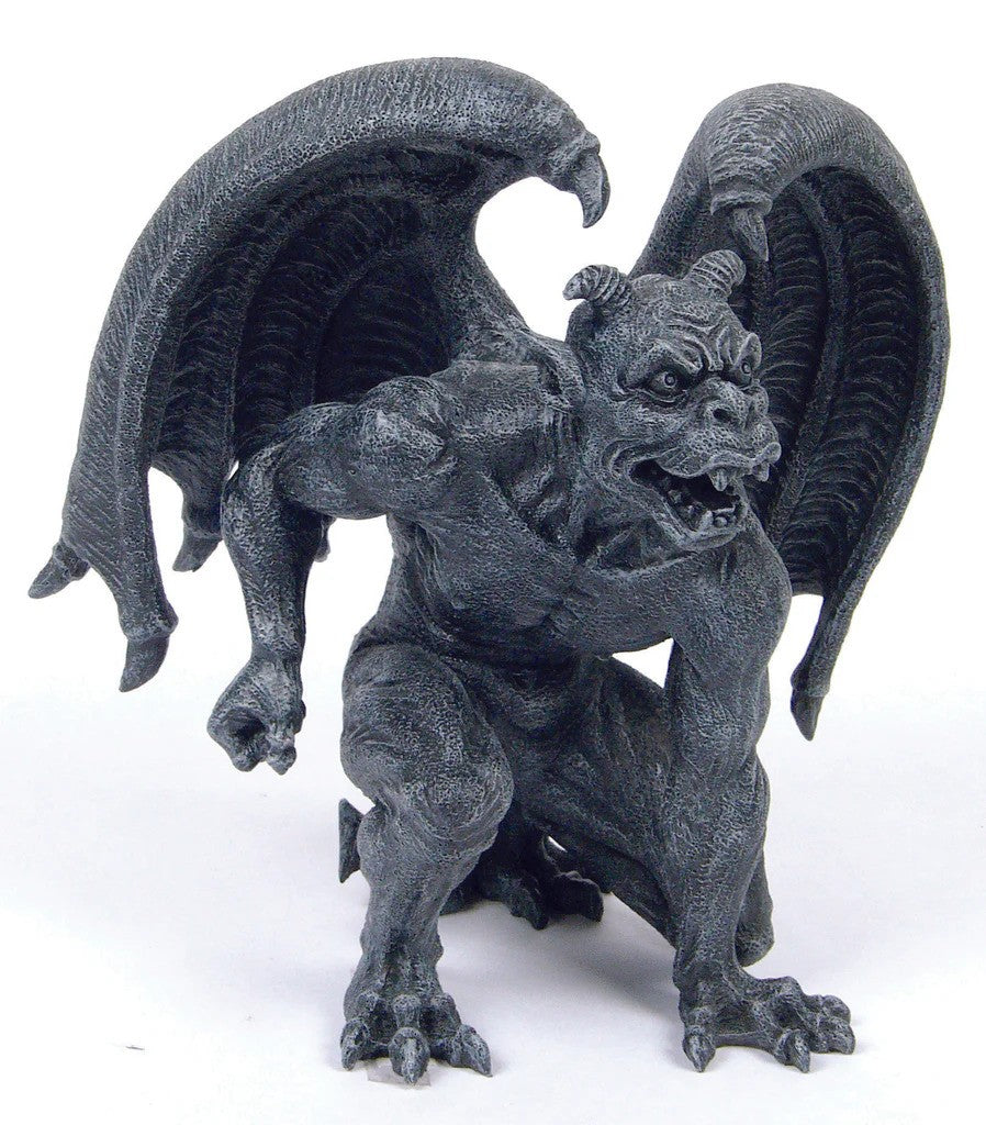 Dark Winged Gargoyle Statue – Fierce Protector in Charcoal Finish