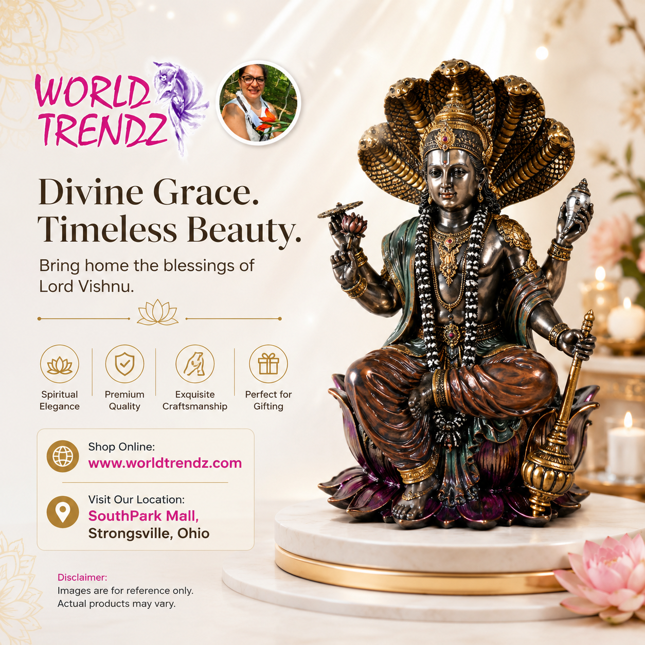 Lord Vishnu on Sheshnag Social Media Advertisement