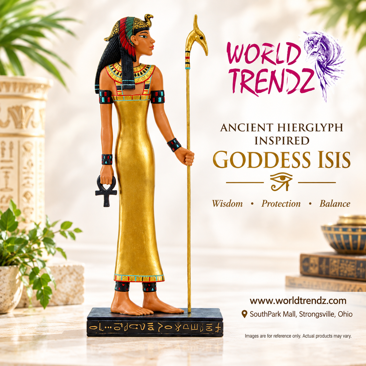 Ancient Hieroglyph Inspired Goddess Isis Advertisement