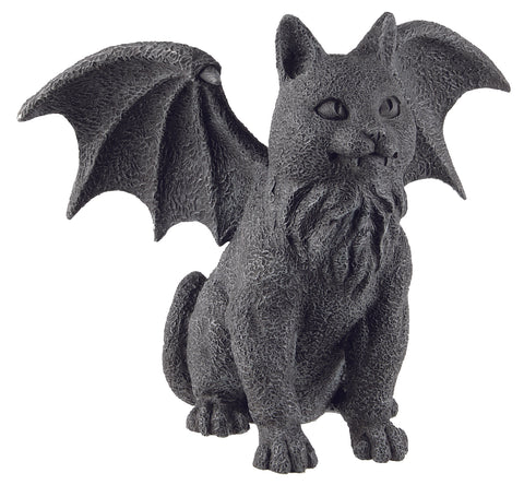 Hand-Painted Gothic Cat Gargoyle Statue – Mystical Protector of Your Home