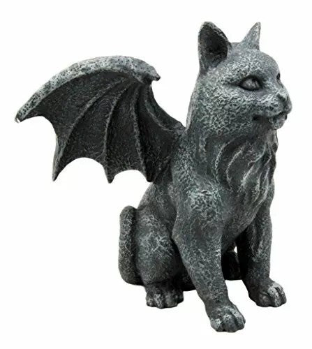 Hand-Painted Gothic Cat Gargoyle Statue – Mystical Protector of Your Home 2