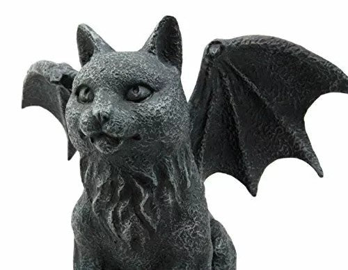 Hand-Painted Gothic Cat Gargoyle Statue – Mystical Protector of Your Home 3
